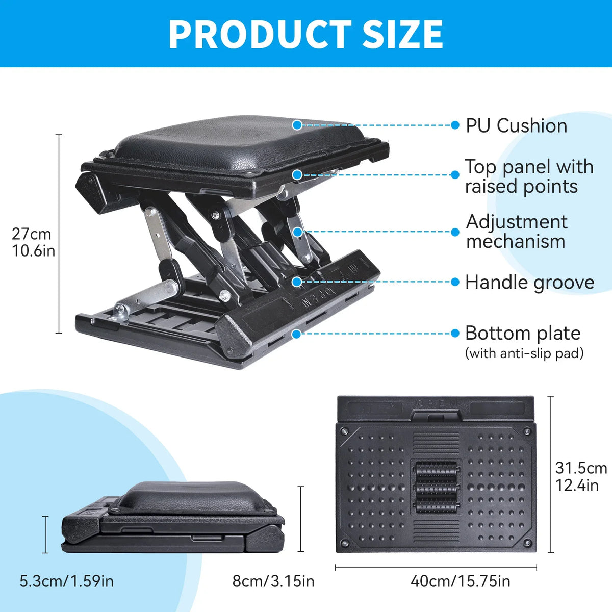 Noxelx ErgoStep Adjustable Under-Desk Footrest