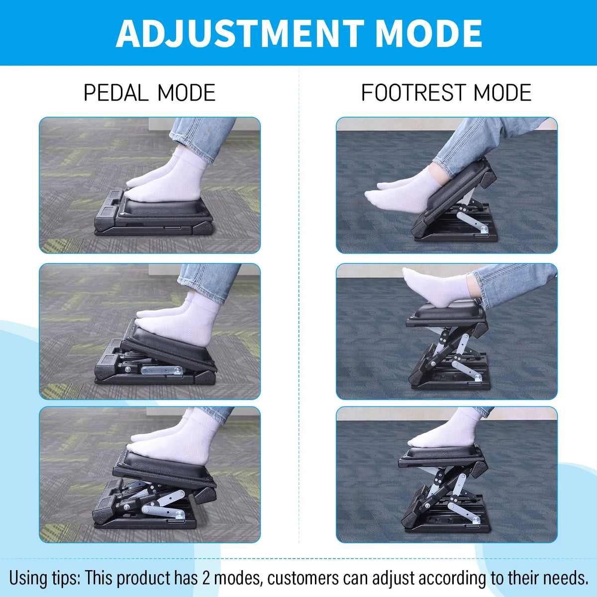 Noxelx ErgoStep Adjustable Under-Desk Footrest