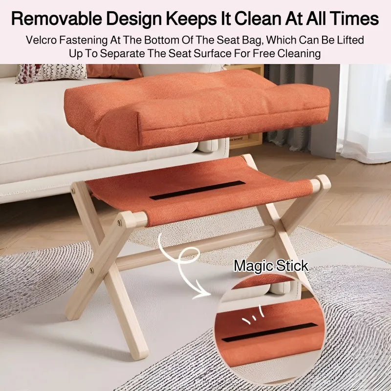 Noxelx OakNook Folding Wood Stool