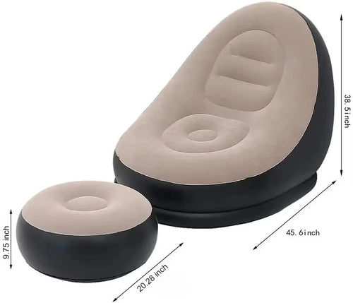 Noxelx AirLounge Inflatable Chaise with Ottoman